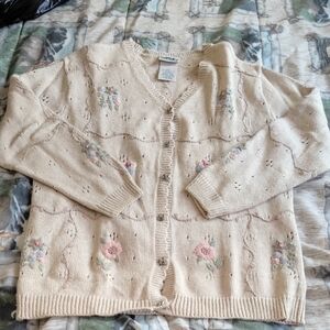 Northern Reflections Beige Floral Cardigan